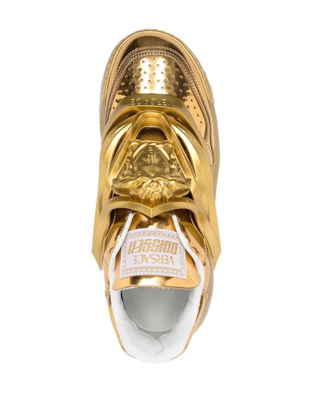 Versace Odissea metallic-effect sneakers - SleekGait