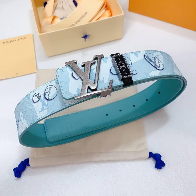 Louis Vuitton Double Belt Logo 'Light Blue' - SleekGait
