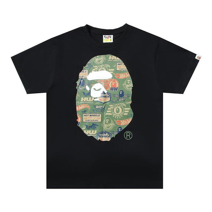 BAPE X HOT WHEELS APE HEAD TEE Black T-Shirt - SleekGait