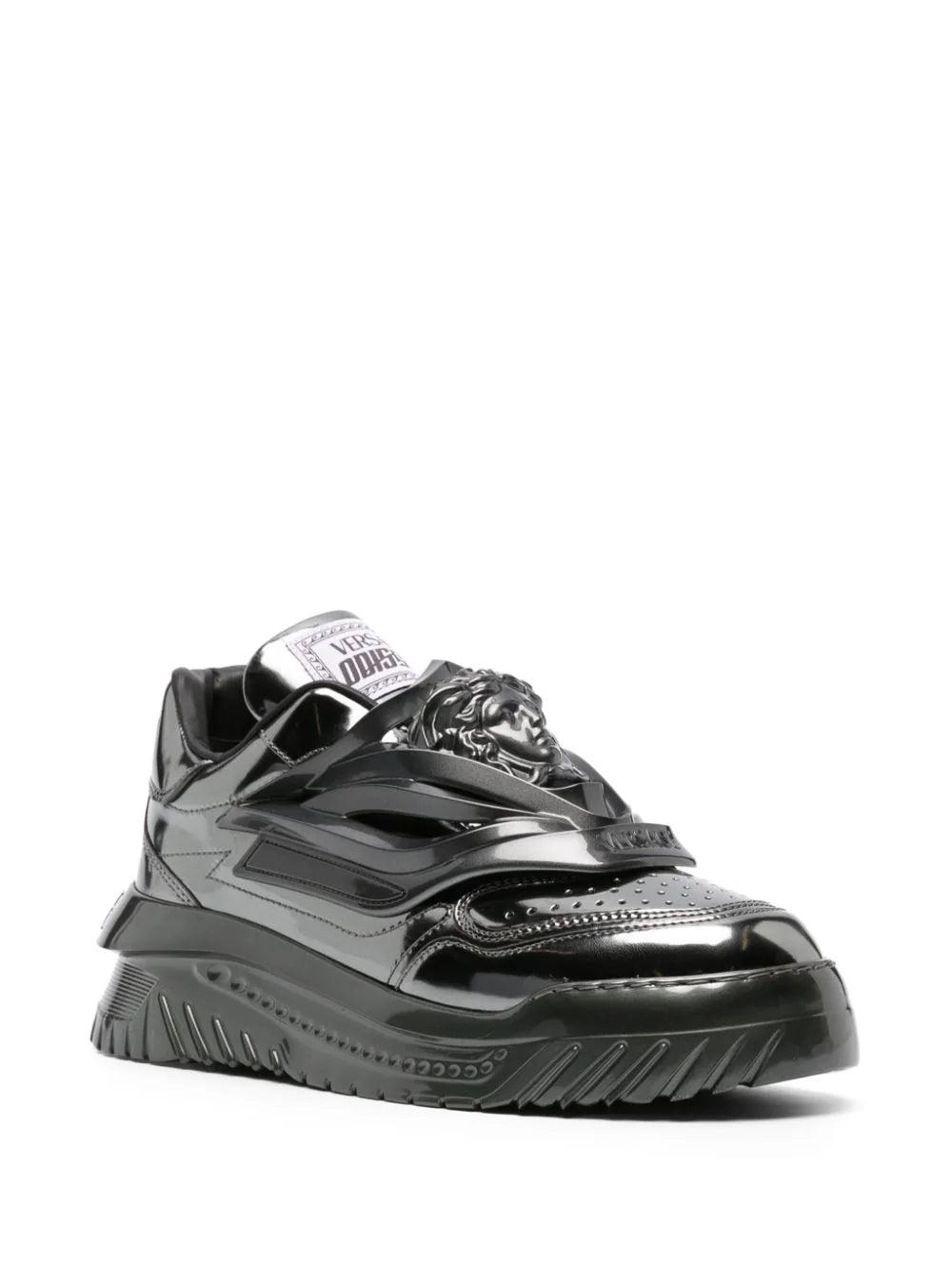 Versace Odissea metallic-effect sneakers - SleekGait