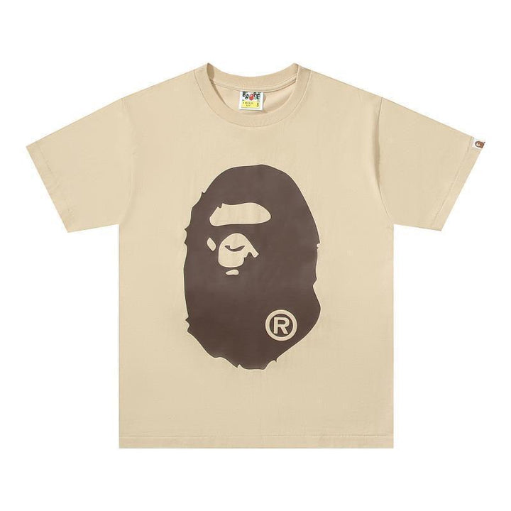 Bathing Ape Beige T-Shirt without Collar - SleekGait