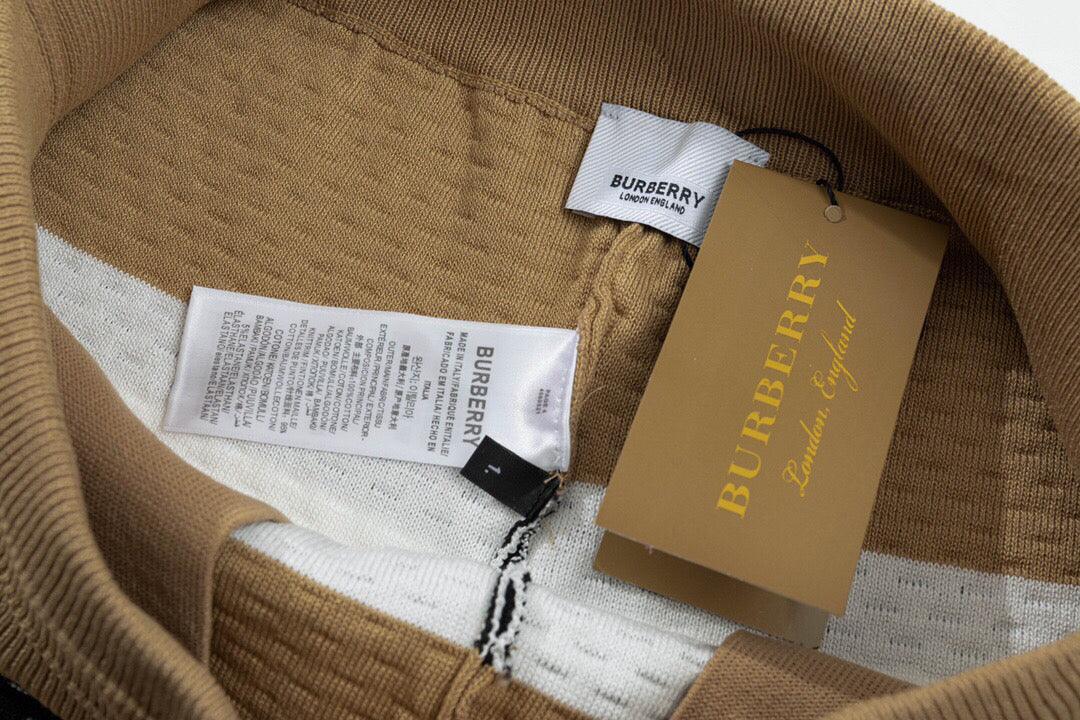 Burberry Men's Striped Cotton Knit Basketball Shorts 'Beige' - SleekGait