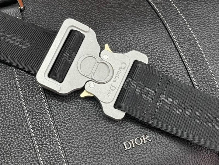 Dior Lingot 50 Duffle Bag In Black Grained Calfskin - SleekGait