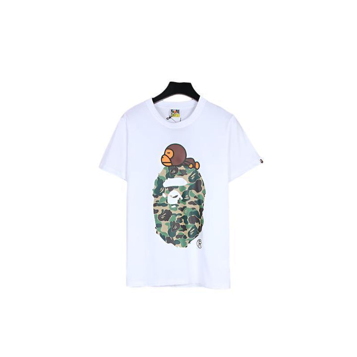 Bathing Ape White T-Shirt without Collar - SleekGait