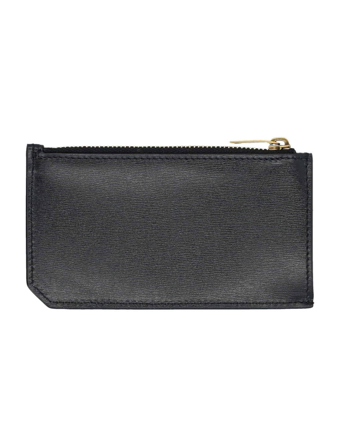 SAINT LAURENT Mini Zip Card Holder with Monogram Accent - SleekGait