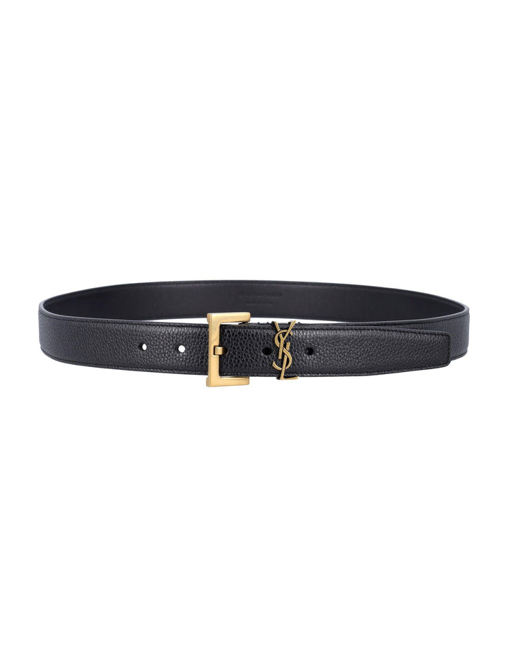 SAINT LAURENT Cassandra 3CM Grained Leather Belt - SleekGait