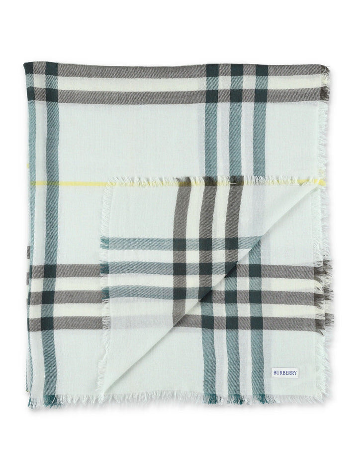 BURBERRY Elegant Check Wool Scarf - 200 cm x 90 cm - SleekGait