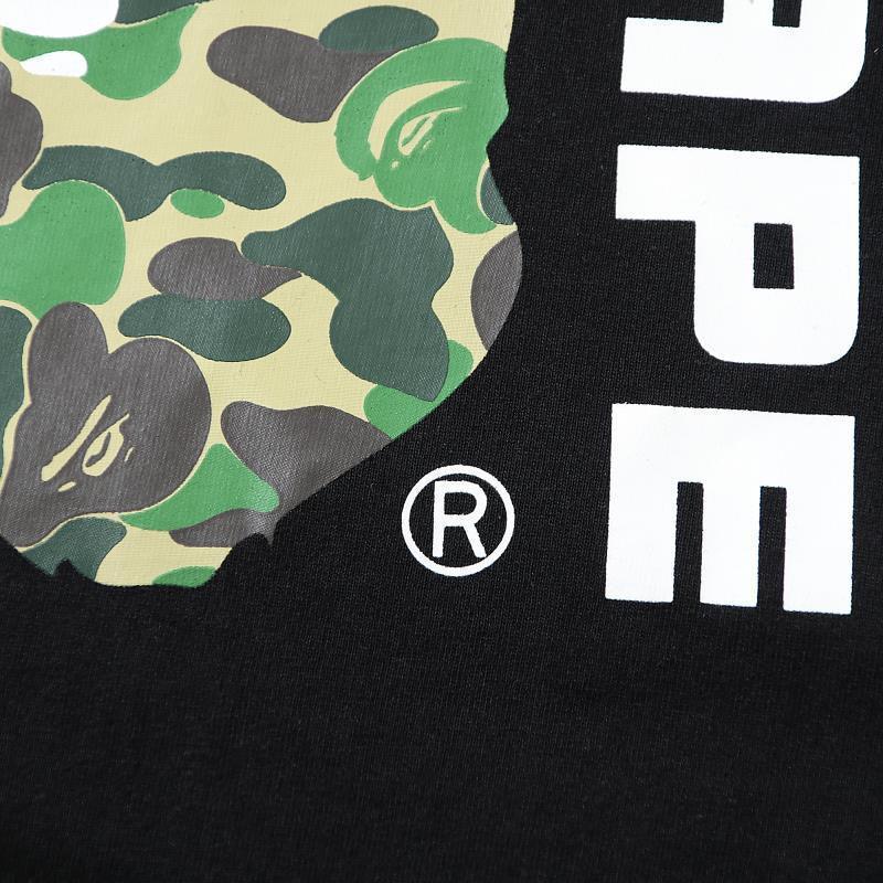 Bathing Ape Black T-Shirt without Collar - SleekGait