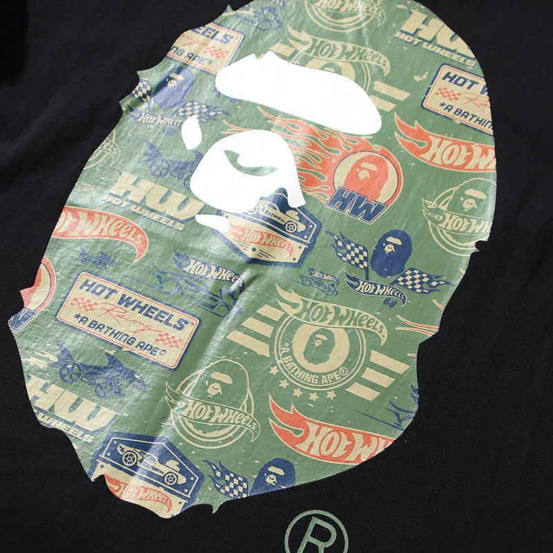 BAPE X HOT WHEELS APE HEAD TEE Black T-Shirt - SleekGait