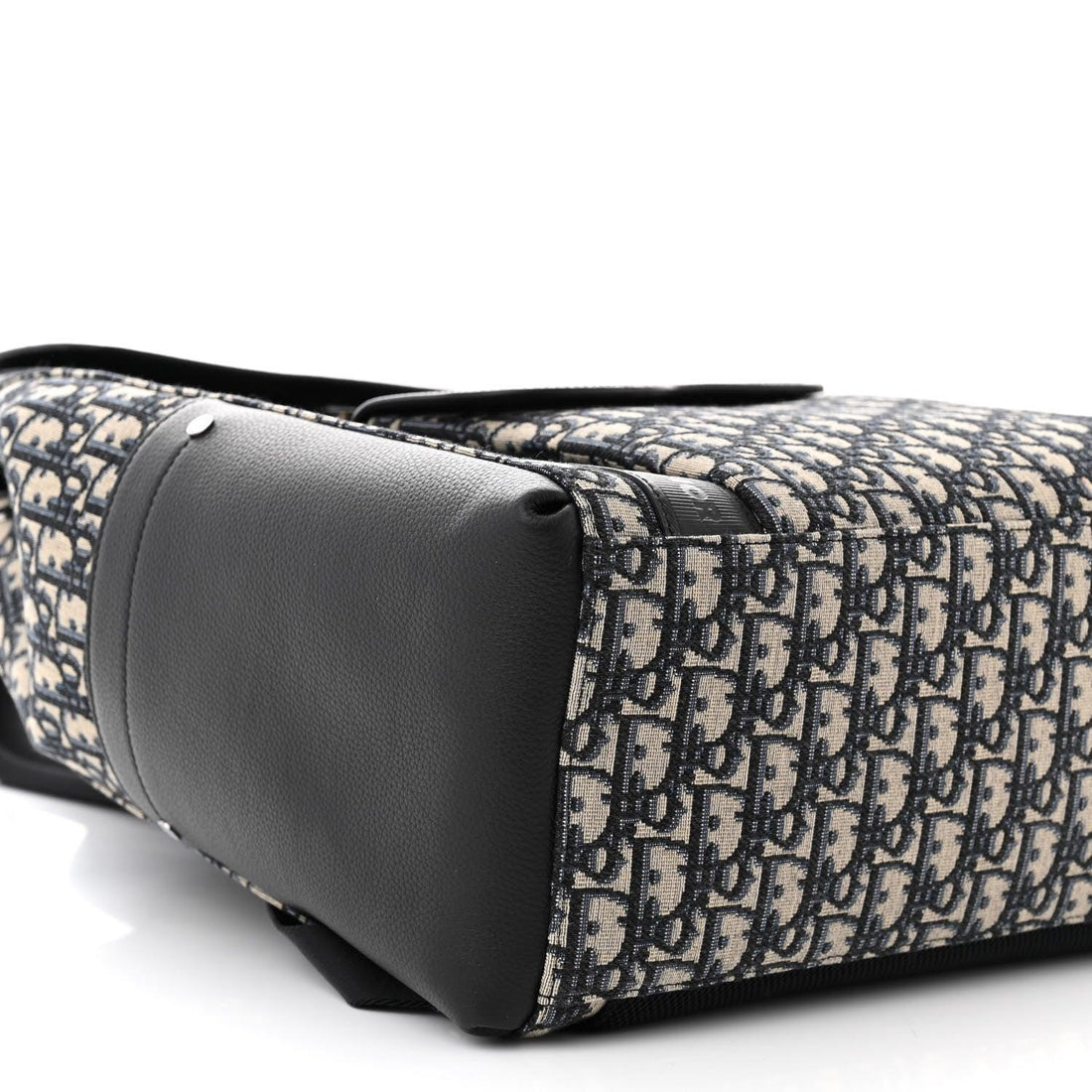 Christian Dior Oblique Jacquard Grained Calfskin Saddle Backpack With Flap - SleekGait