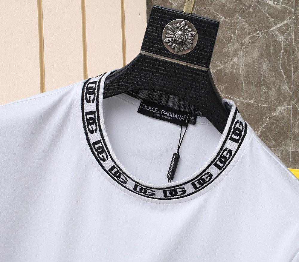 Dolce & Gabbana T-Shirt Without Collar 'White & Black' - SleekGait