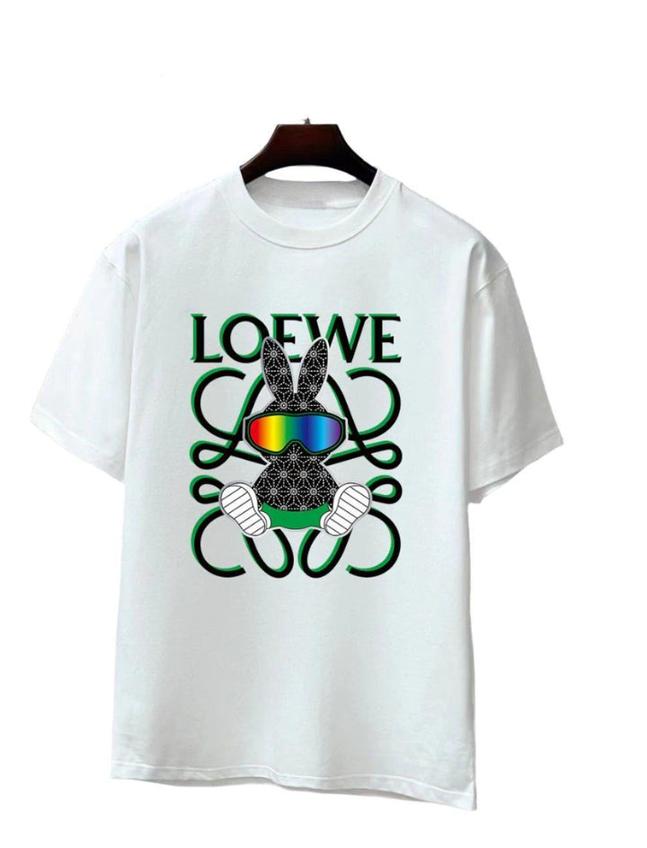 Loewe T-Shirt Without Collar 'White-Green' - SleekGait