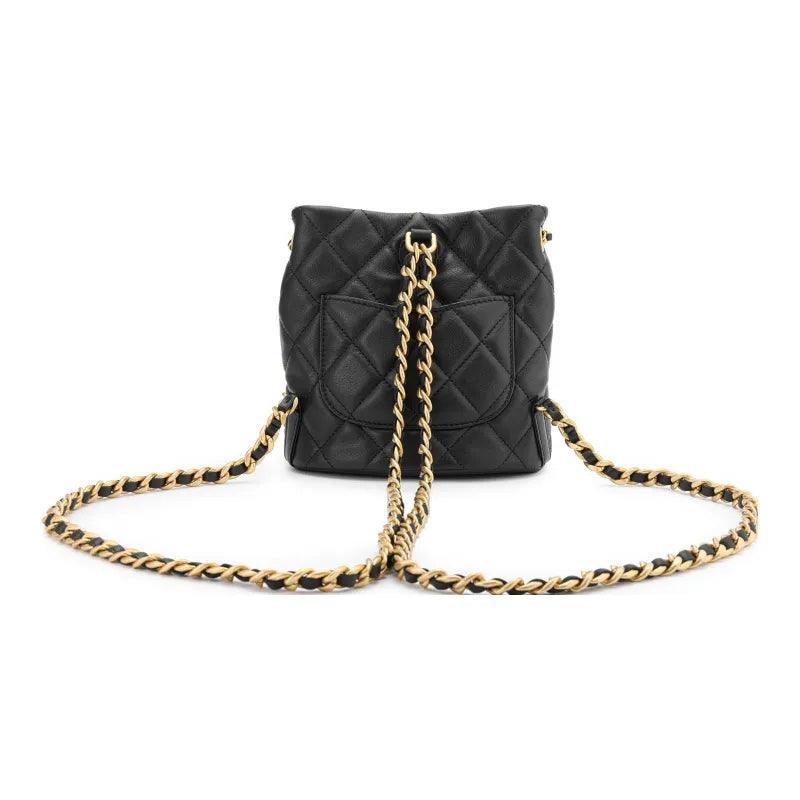 CHANEL Small Drawstring 23A Bucket Black - SleekGait