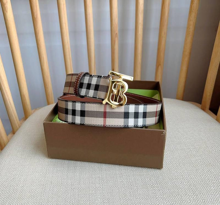 Burberry TB Belt E-Canvas & Leather Vintage - SleekGait