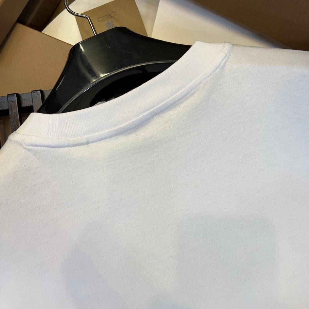 Burberry White T-Shirt Without Collar - SleekGait