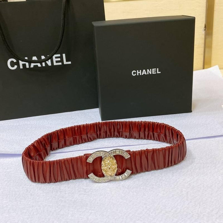 Chanel Leather Women’s Belt 'Red' - SleekGait