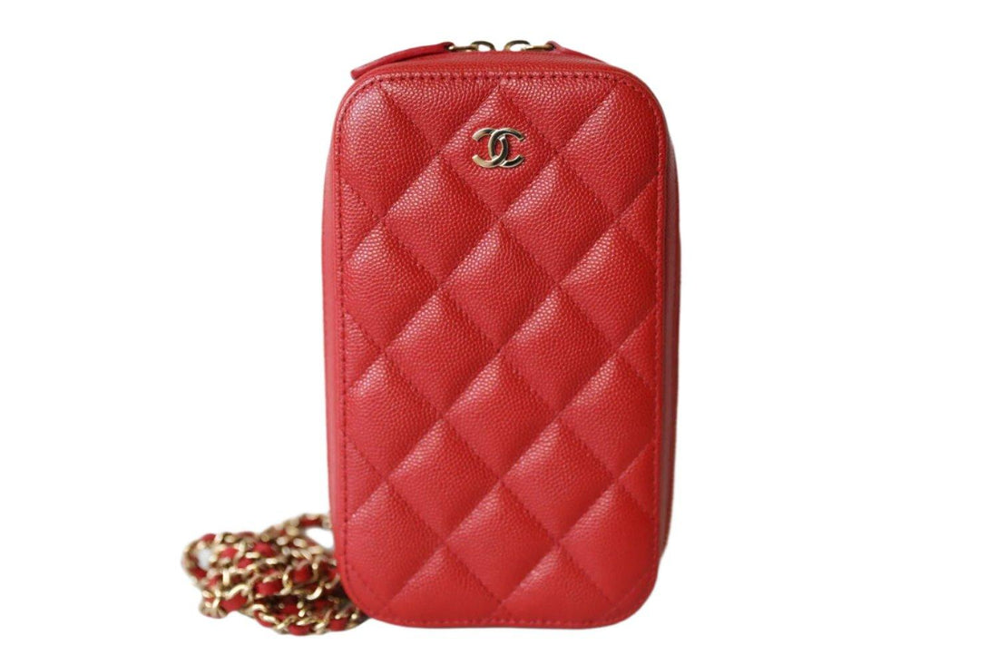 Chanel Chanel Red Tone Caviar Mini Crossbody Bag