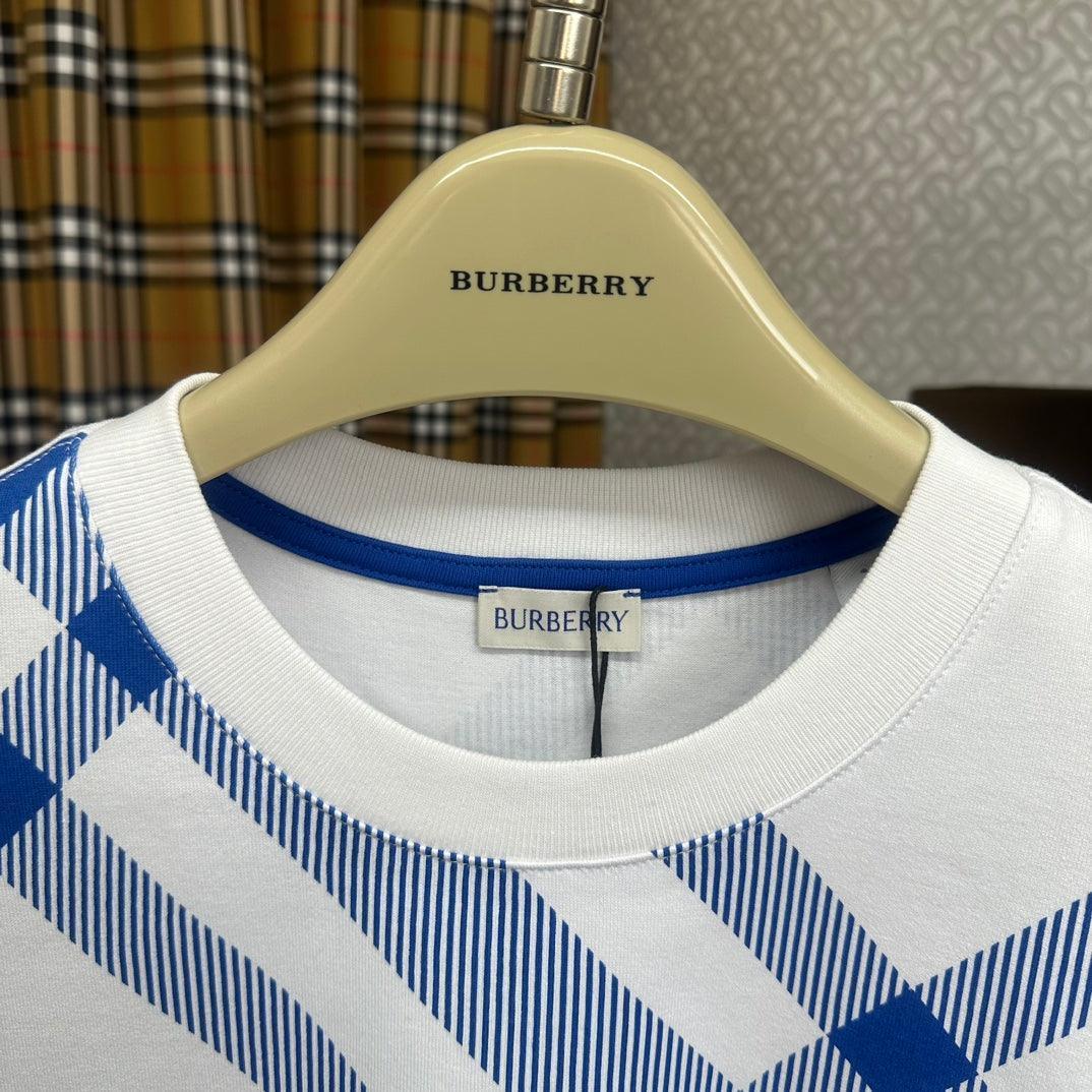 Burberry T-Shirt Without Collar 'Blue & White' - SleekGait