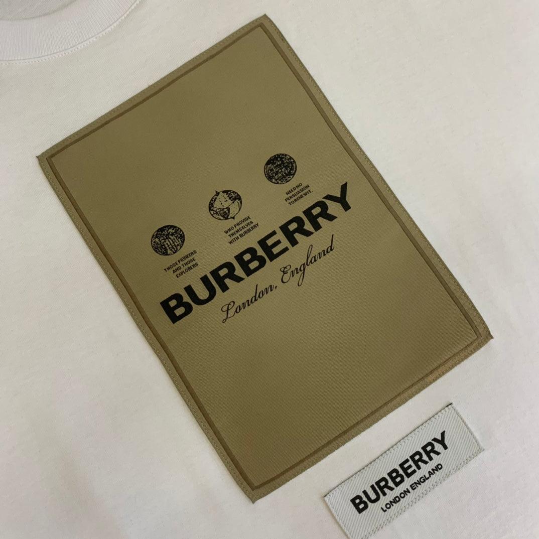 Burberry White T-Shirt Without Collar - SleekGait