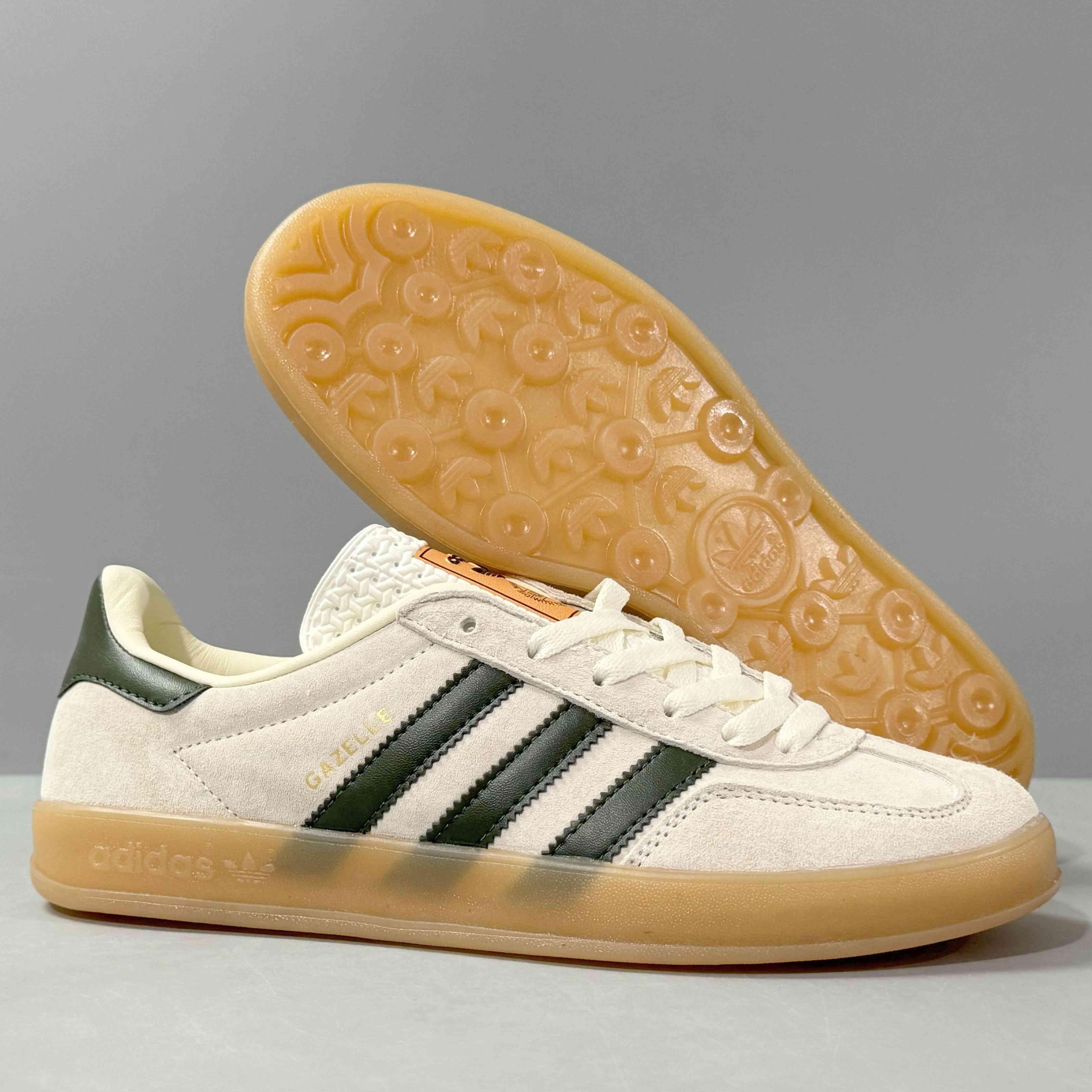 Adidas Originals Gazelle Indoor 'Cream White Collegiate Green Gum' - SleekGait
