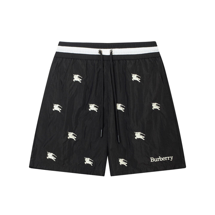 Burberry Men's Striped Cotton Knit Basketball Shorts 'Black' - SleekGait