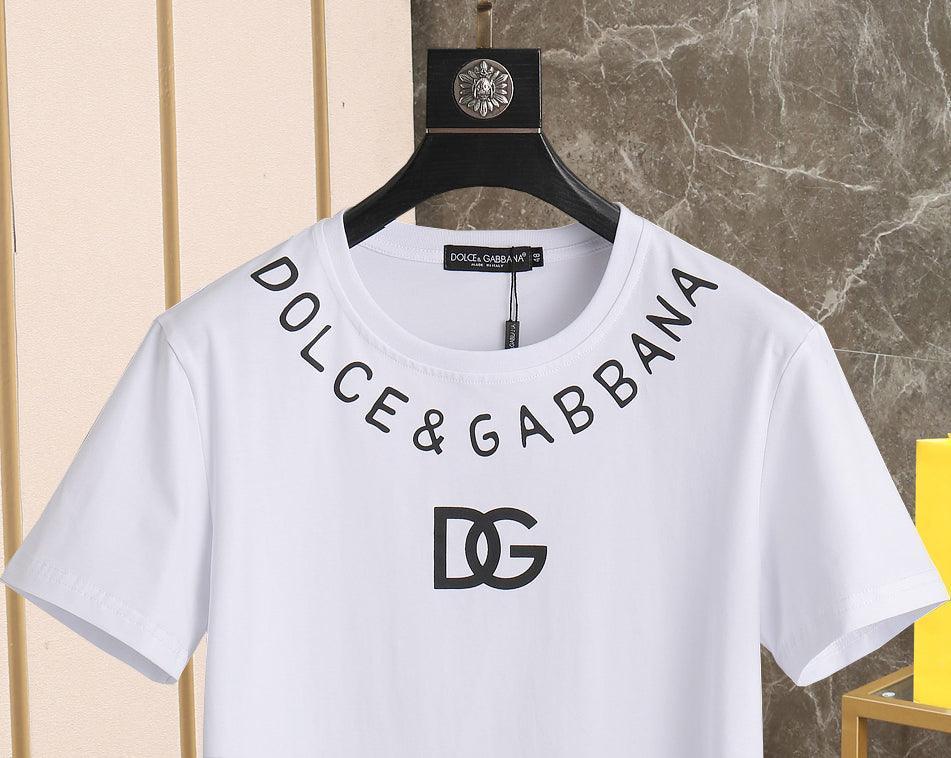 Dolce & Gabbana T-Shirt Without Collar 'White & Black' - SleekGait