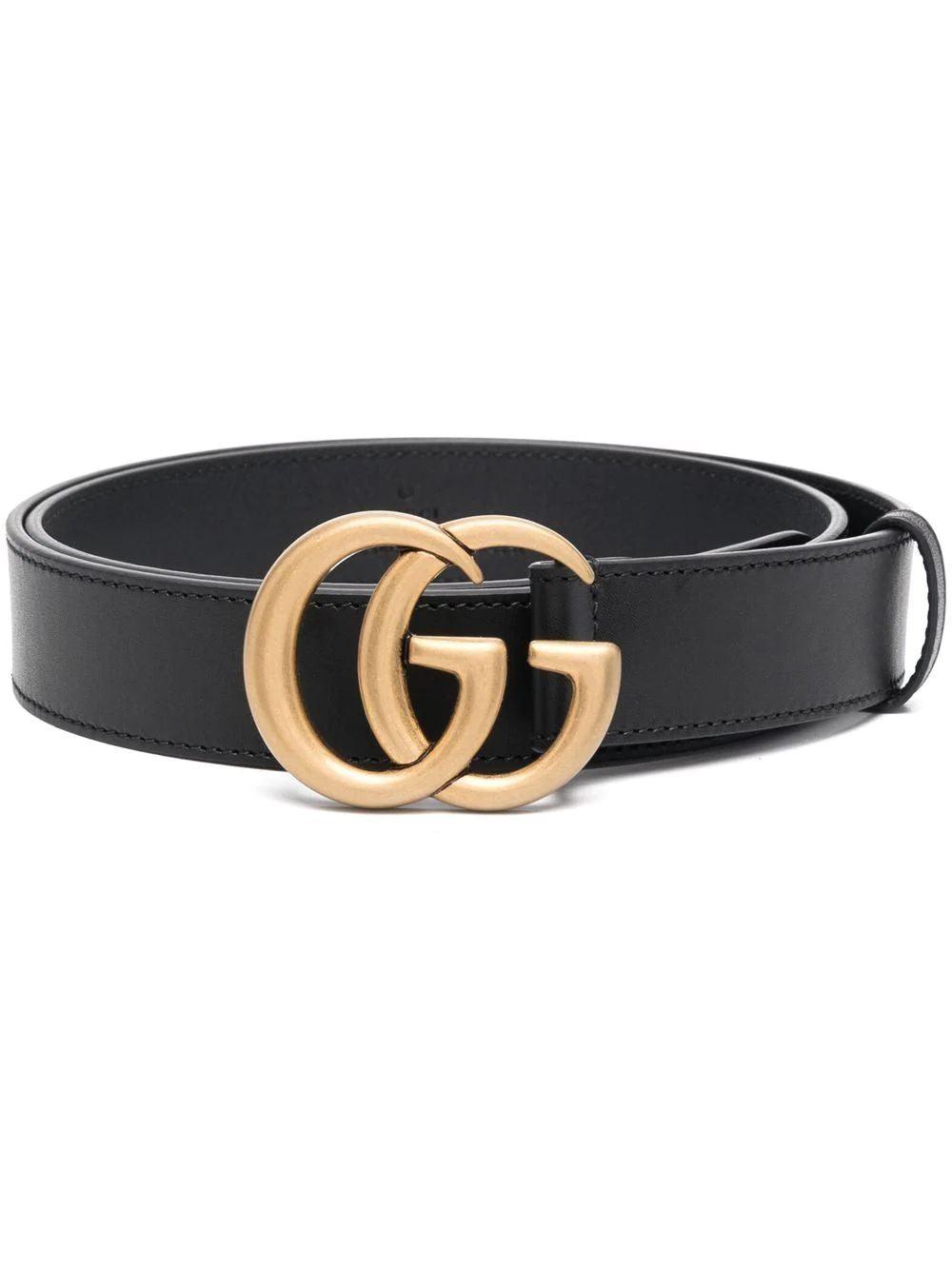 GUCCI Leather Belt with Double G Buckle - Height 3cm - SleekGait