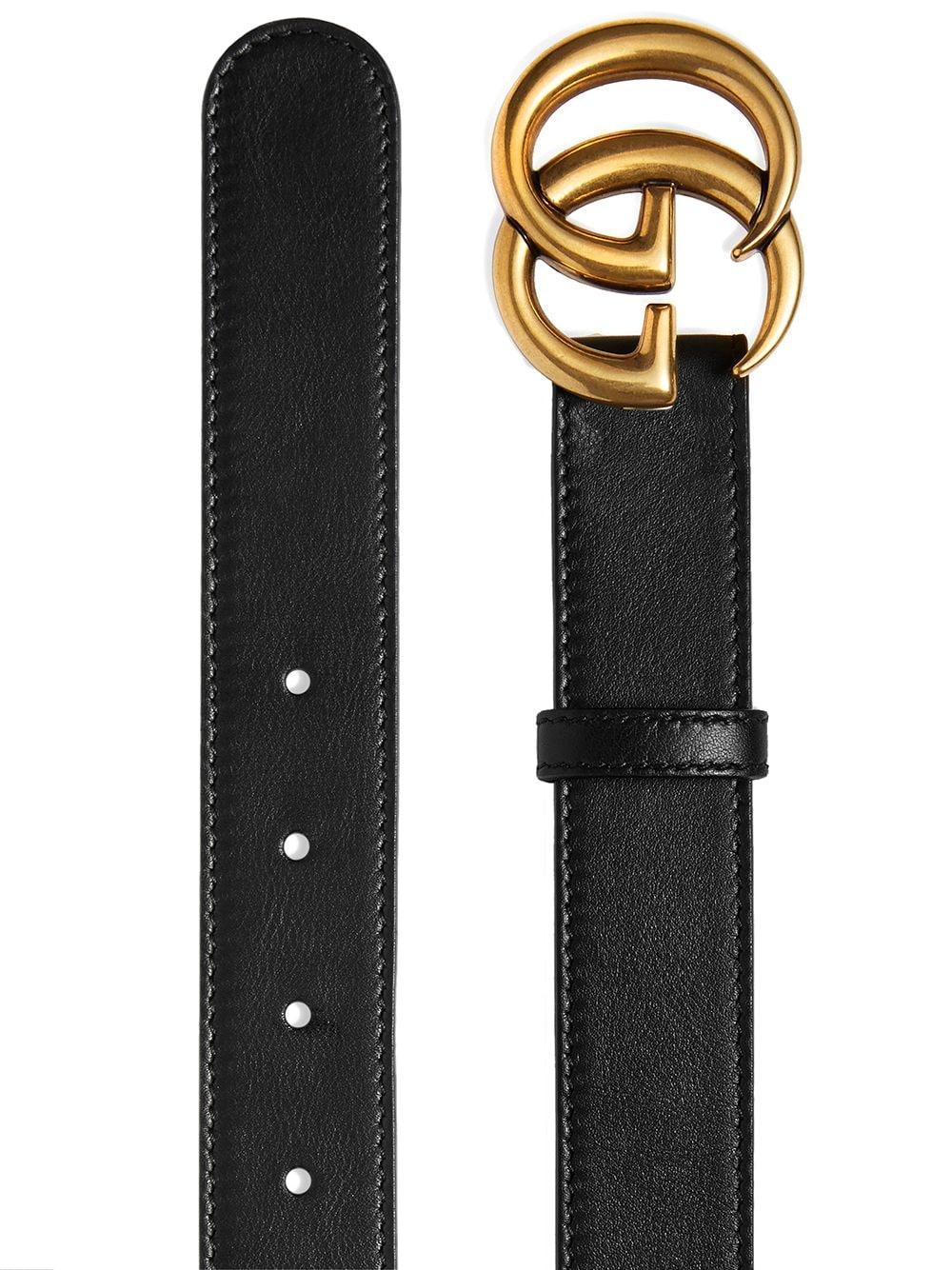 GUCCI Leather Belt with Double G Buckle - Height 3cm - SleekGait