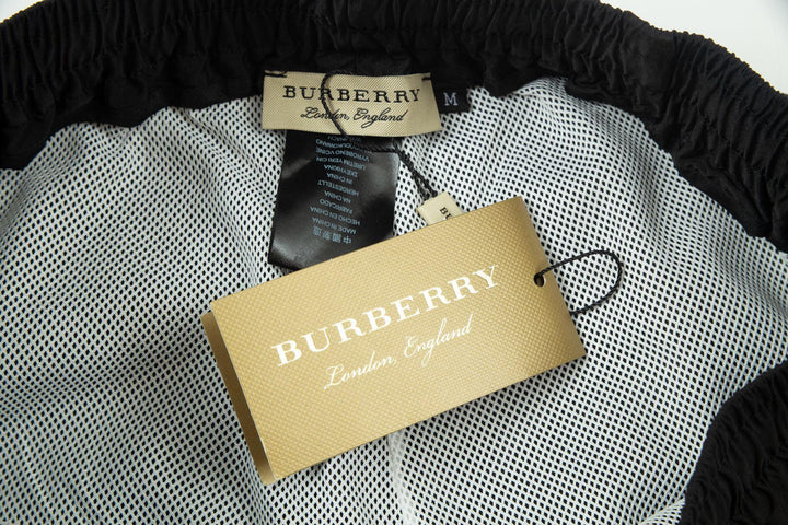 Burberry Men's Striped Cotton Knit Basketball Shorts 'Black' - SleekGait