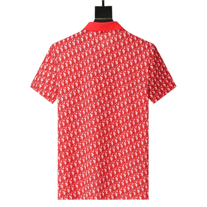 Dior Red T-Shirt With Collar - SleekGait