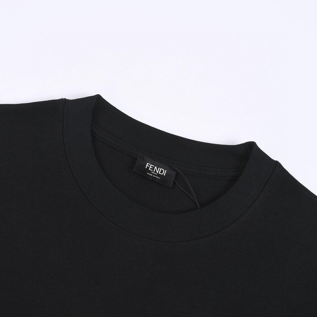 Fendi T-Shirt without Collar 'Black-Orange' - SleekGait