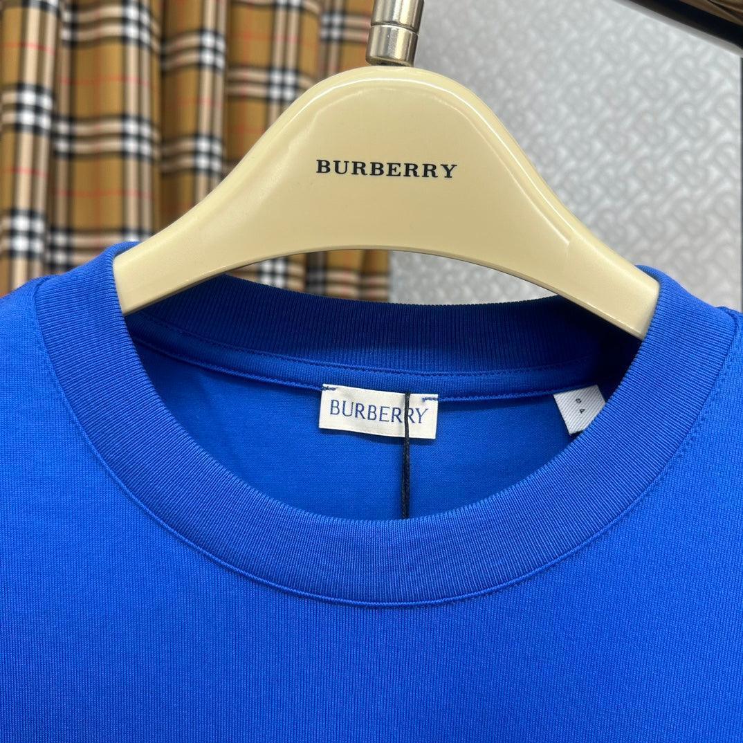 Burberry Blue T-Shirt Without Collar - SleekGait