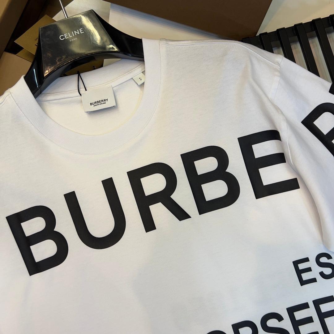 Burberry White T-Shirt Without Collar - SleekGait