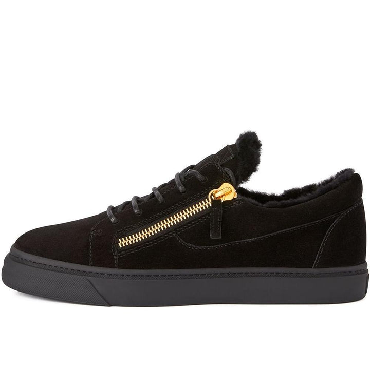 Giuseppe Zanotti Frankie shearling-trimmed sneakers - SleekGait