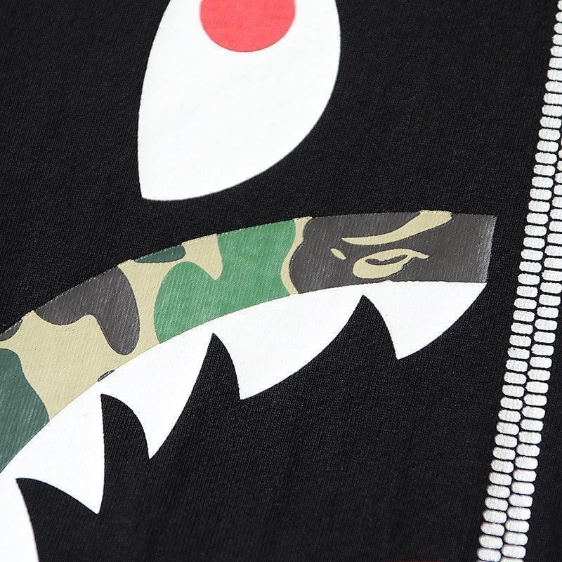 BATHING APE Black T-SHORT SLEEVE TEE 1ST CAMO SHARK TEE - SleekGait