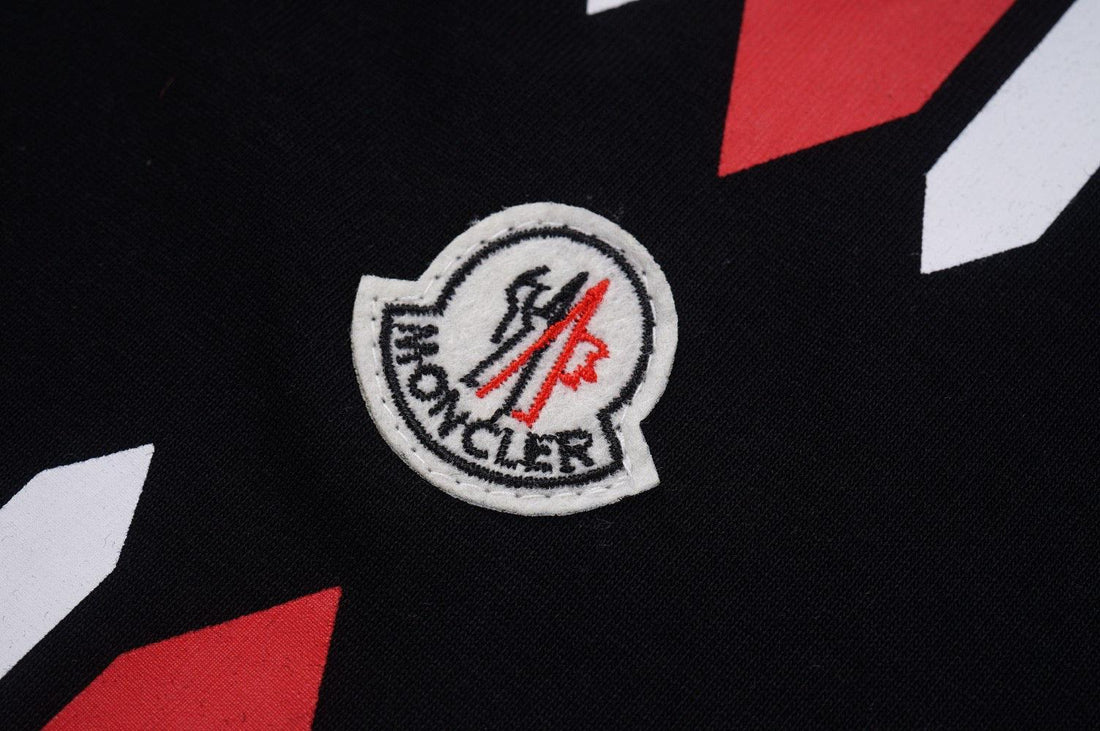 Moncler T-Shirt Without Collar 'Black/White/Red'