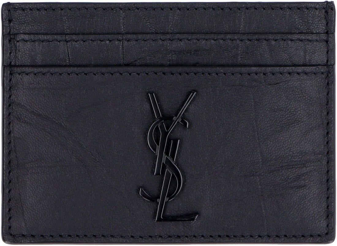 SAINT LAURENT Mini Monogram Credit Card Holder - SleekGait