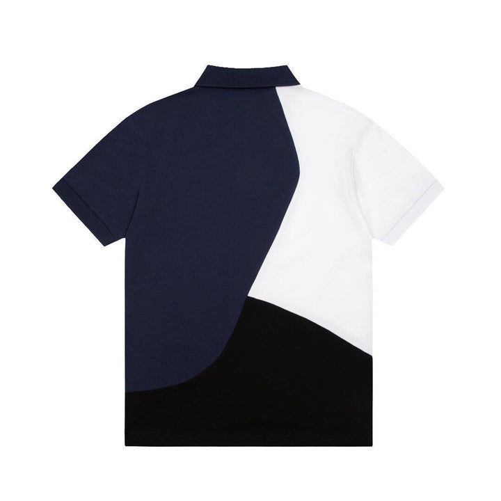 Lacoste T-Shirt with Collar 'White-Black-Blue' - SleekGait