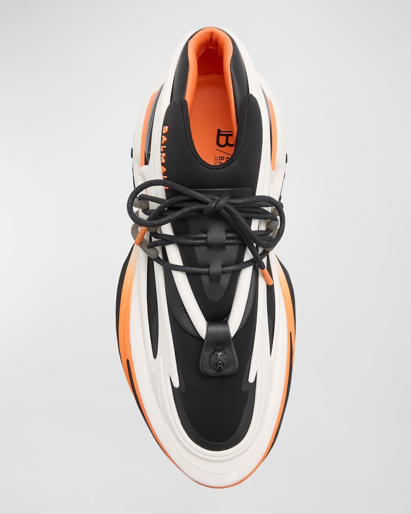 Balmain Men's Unicorn Neoprene and Leather Low-Top Sneakers