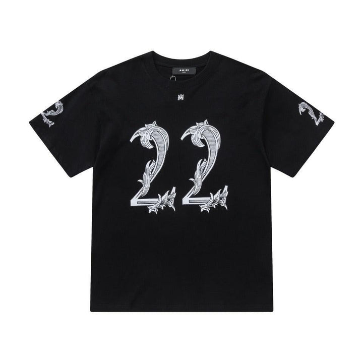 Amiri 22 Black T-Shirt Without Collar - SleekGait