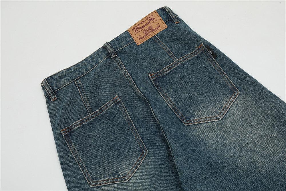 Tooling Style Multi-pocket Wide-leg Jeans - SleekGait