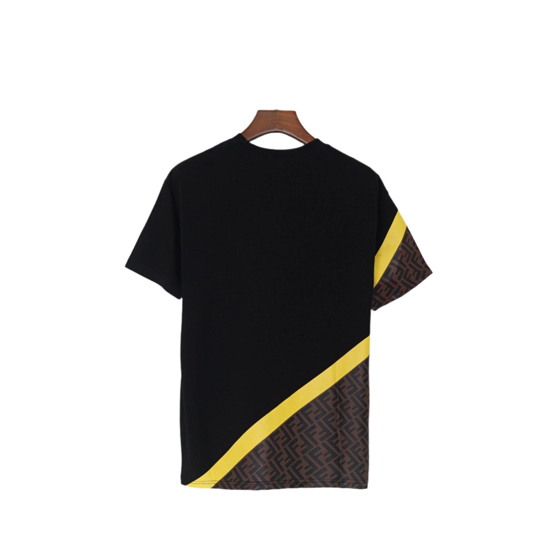 Fendi T-Shirt without Collar 'Black-Brown-Yellow' - SleekGait