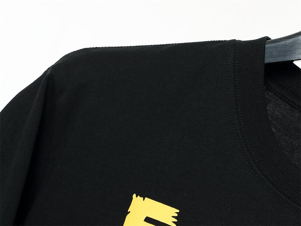 Fendi T-Shirt without Collar 'Black-Yellow' - SleekGait