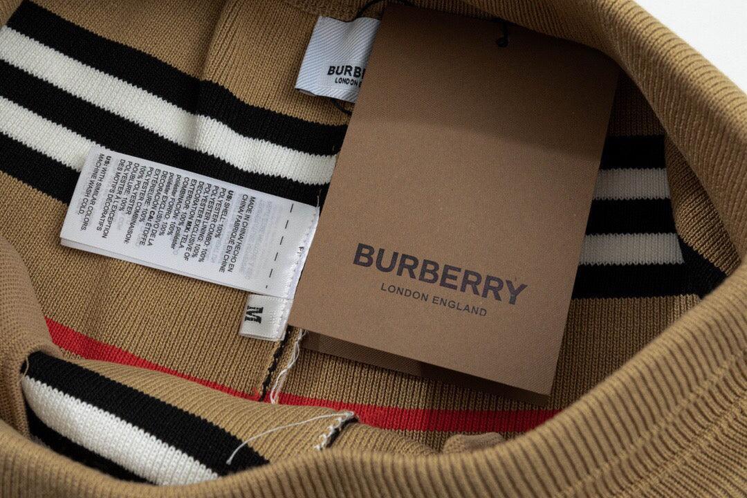 Burberry Men's Striped Cotton Knit Basketball Shorts 'Beige' - SleekGait