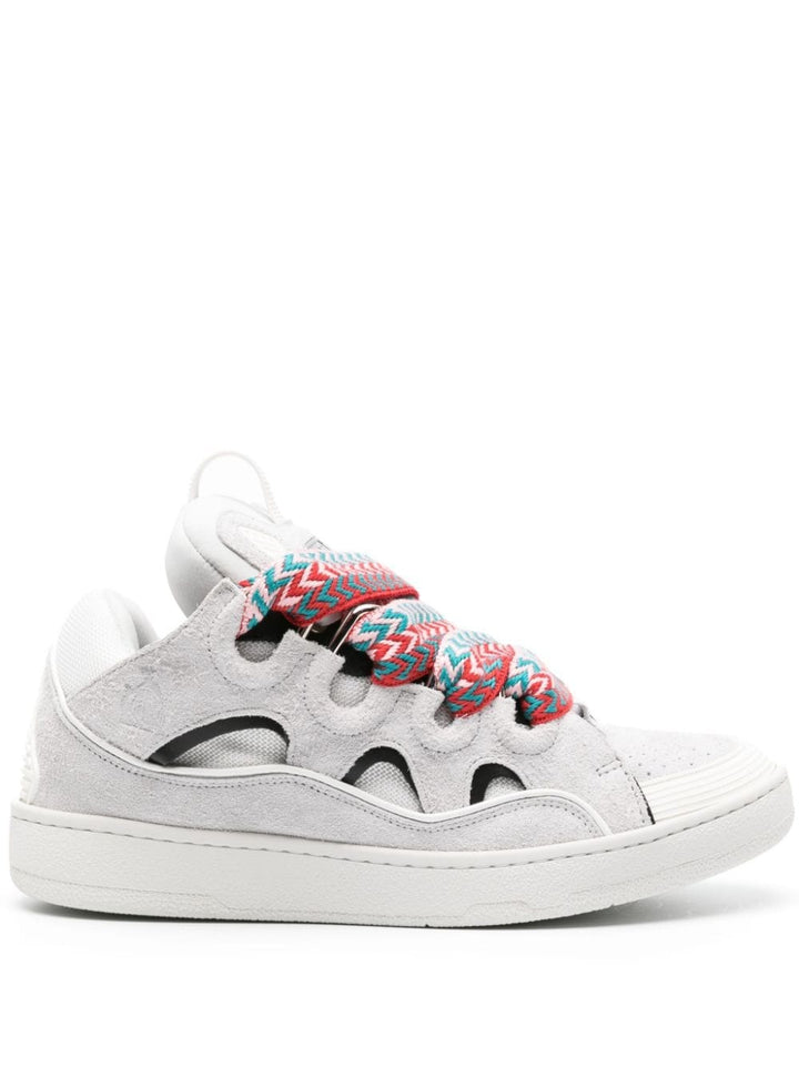 Curb panelled suede sneakers