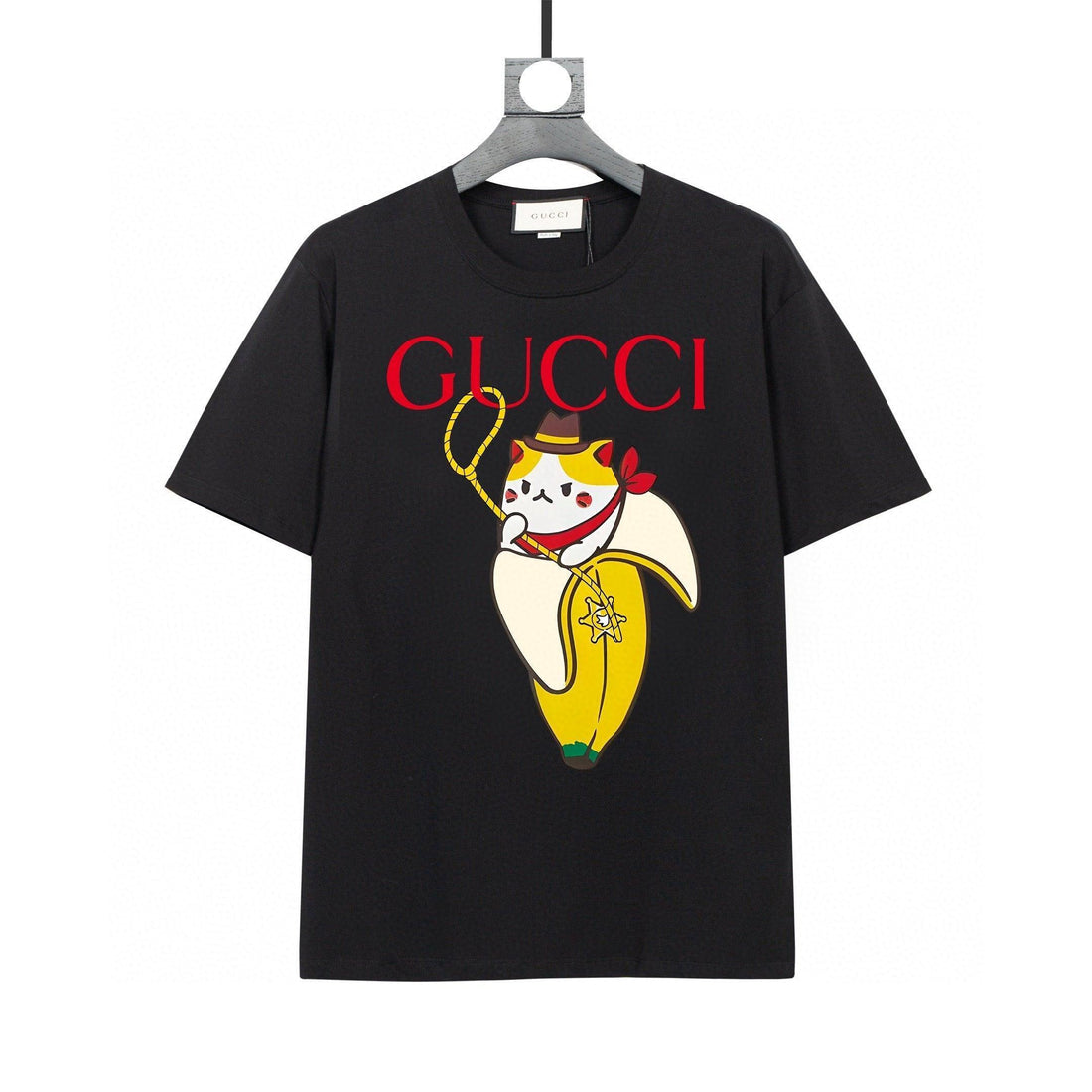 Gucci Banana Cat T-Shirt Without Collar 'Black' - SleekGait