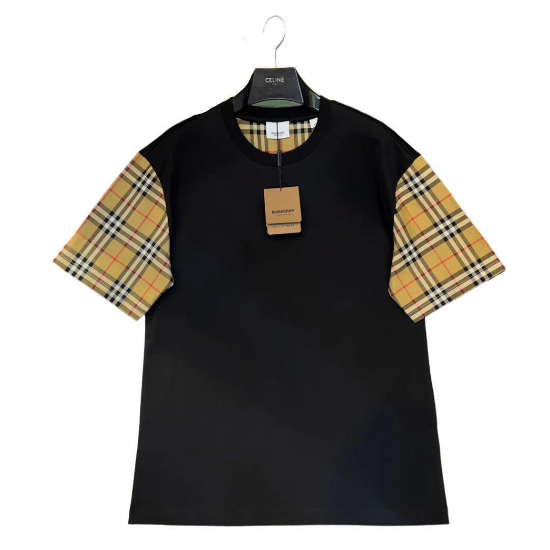 Burberry T-Shirt Without Collar 'Black & Beige' - SleekGait