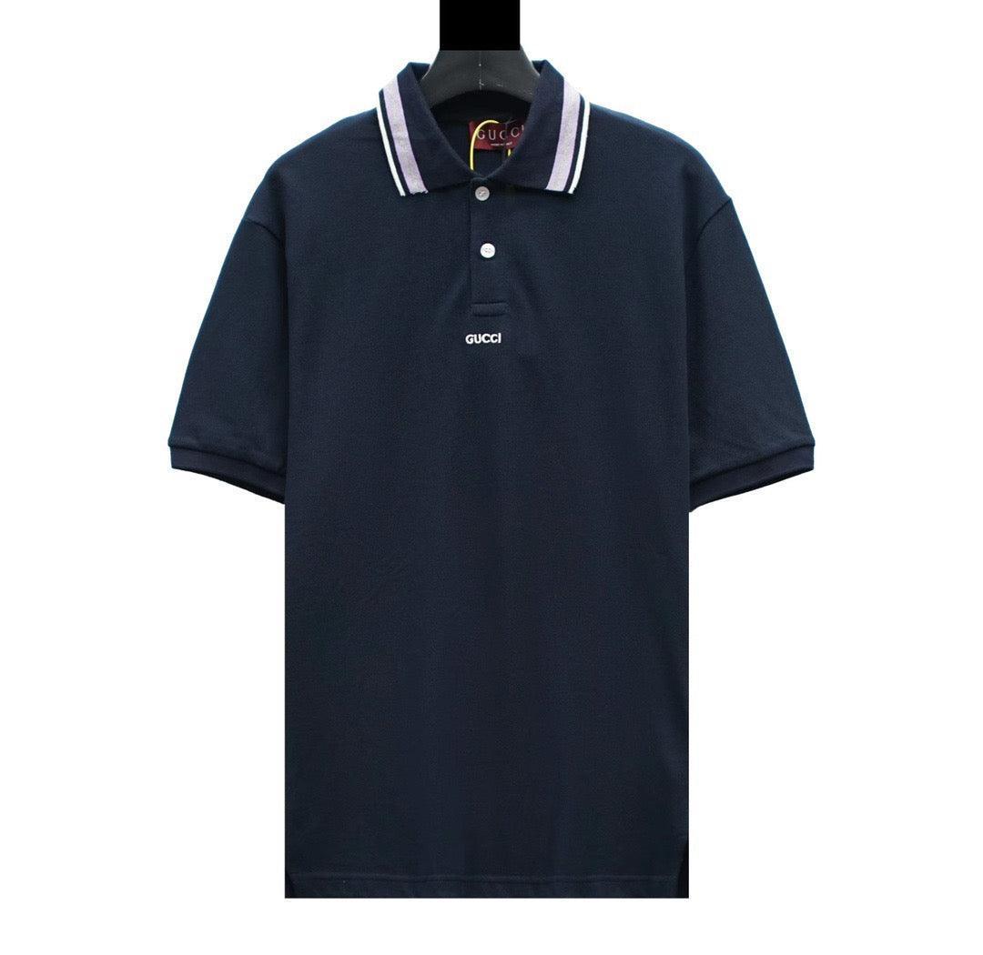 Gucci Blue T-shirt with a collar - SleekGait