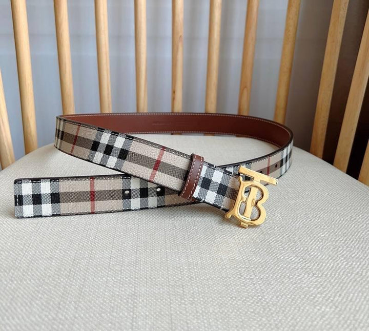 Burberry TB Belt E-Canvas & Leather Vintage - SleekGait