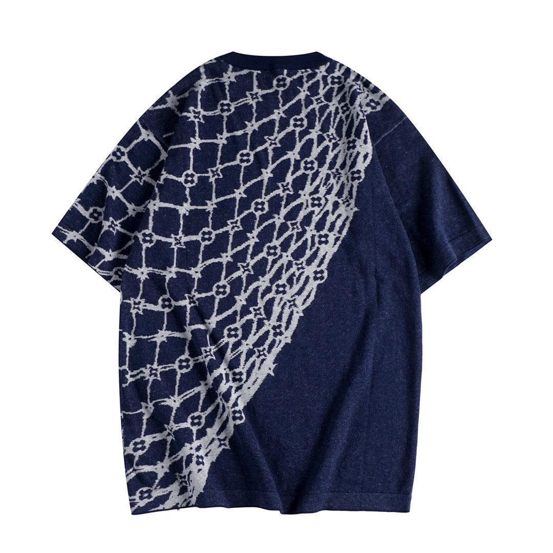 Louis Vuitton T-Shirt Without Collar 'Blue/White' - SleekGait